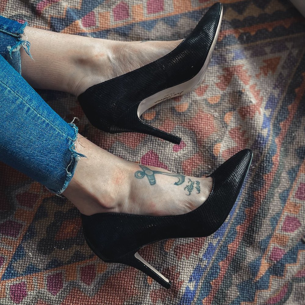 Sam Edelman textured, black heels